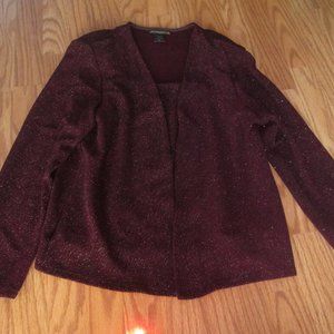 Social Circle Glittery Burgundy Size 16 Tank with attached jacket